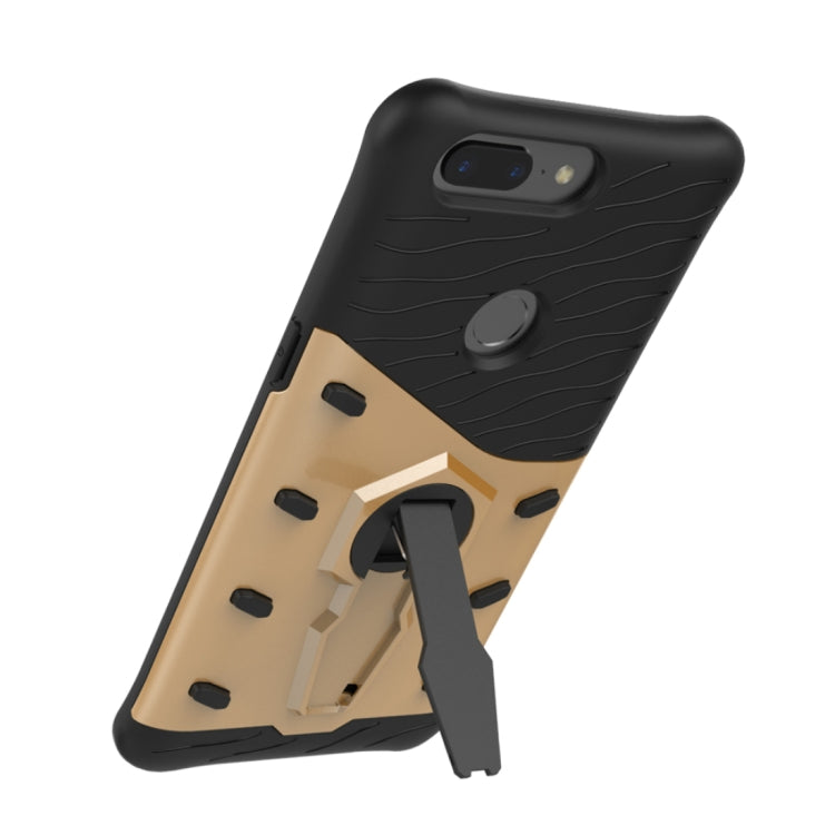For OnePlus  5T PC + TPU Dropproof Sniper Hybrid Protective Back Cover Case with 360 Degree Rotation Holder