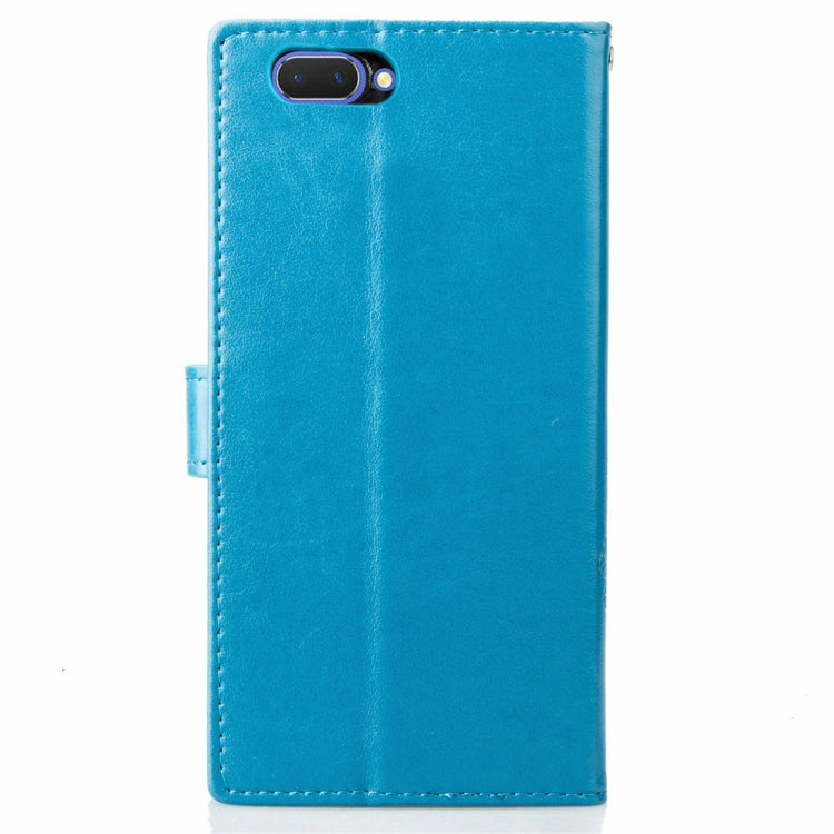 Lucky Clover Pressed Flowers Pattern Leather Case for OPPO A5, with Holder & Card Slots & Wallet & Hand Strap