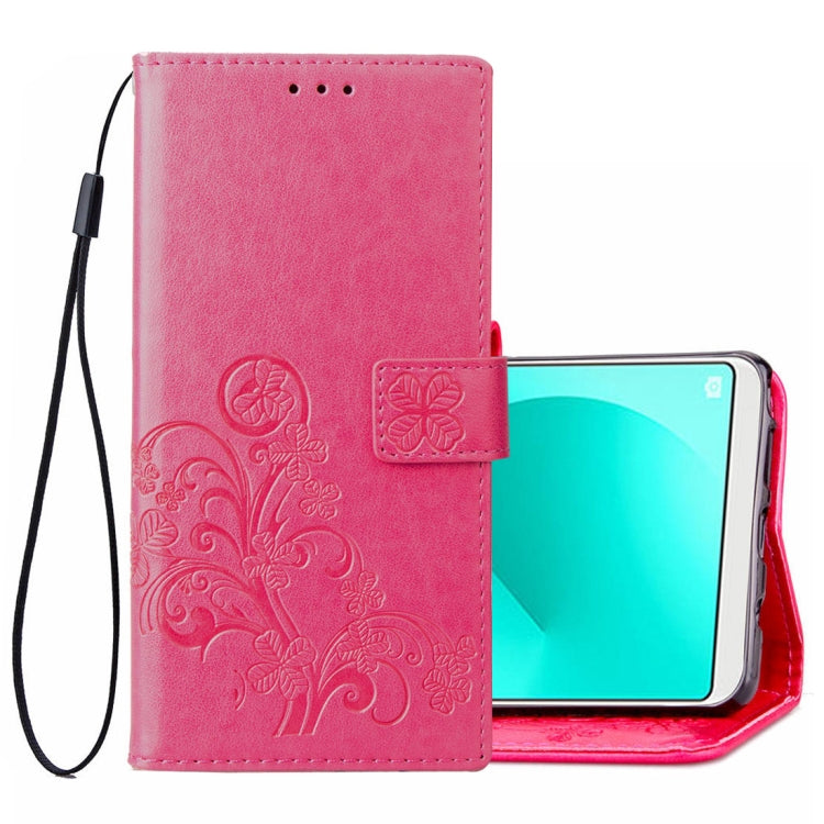 Lucky Clover Pressed Flowers Pattern Leather Case for OPPO A83, with Holder & Card Slots & Wallet & Hand Strap