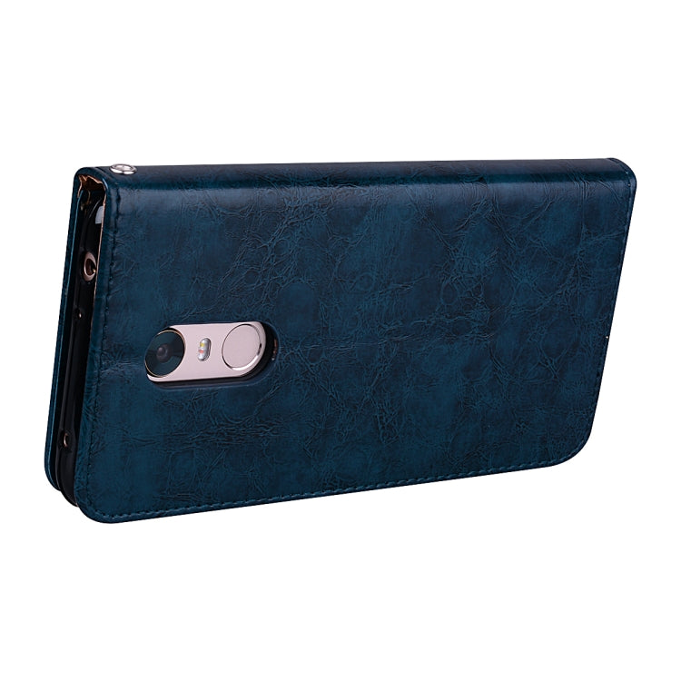 For Xiaomi Redmi 5 Plus Oil Wax Texture Horizontal Flip Leather Case with Holder