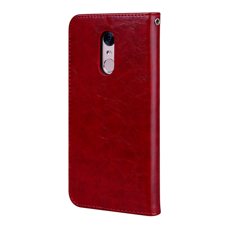For Xiaomi Redmi 5 Plus Oil Wax Texture Horizontal Flip Leather Case with Holder