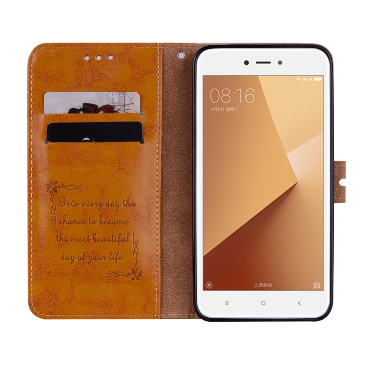 For Xiaomi Redmi Note 5A Without Fingerprint Identification Oil Wax Texture Horizontal Flip Leather Case with Holder & Card Slots & Wallet