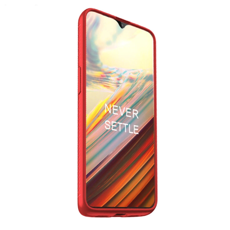lenuo Leshen Series Stripe Texture TPU Case for OnePlus 6T(Red)