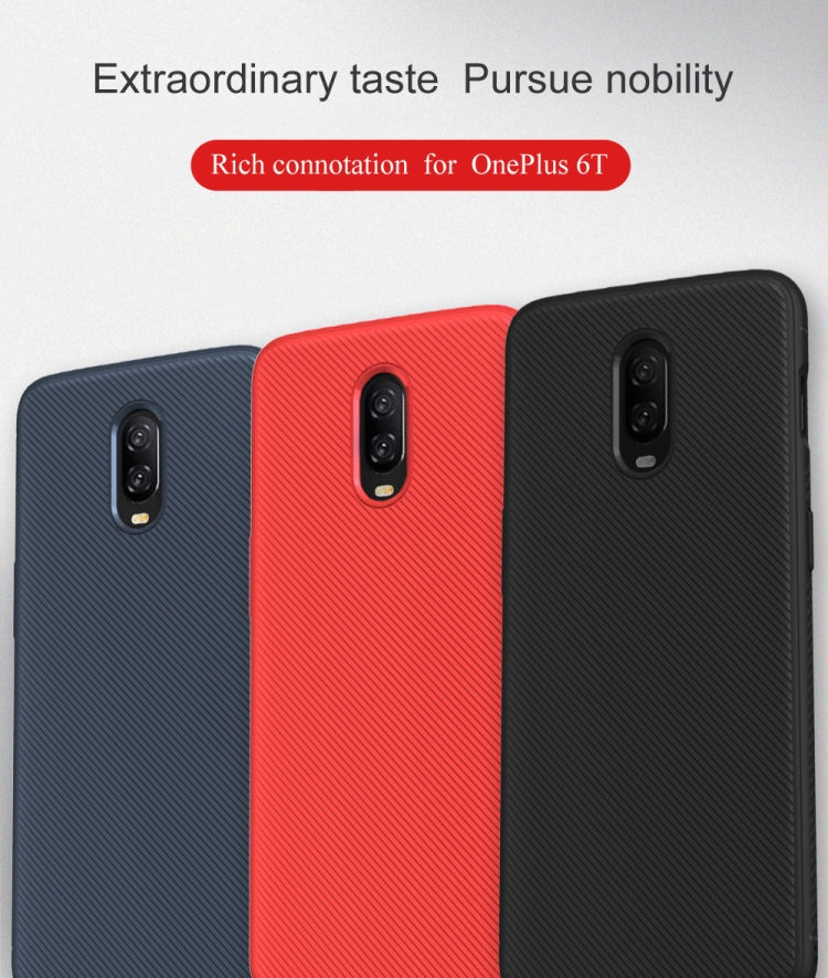 lenuo Leshen Series Stripe Texture TPU Case for OnePlus 6T(Red)