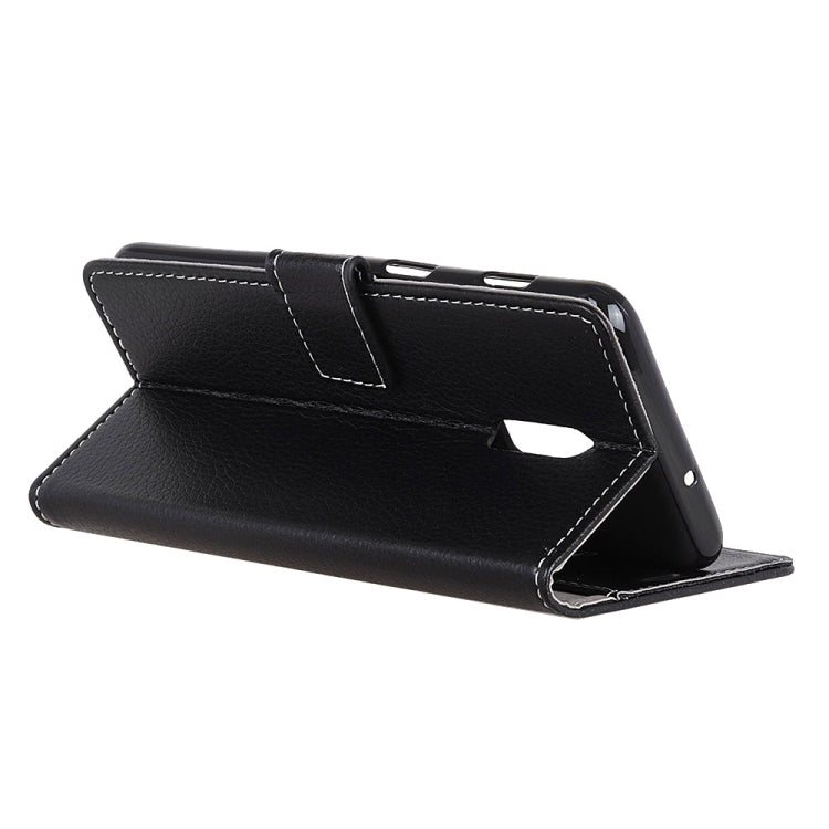 Litchi Texture Horizontal Flip Leather Case for OnePlus 6T, with Holder & Card Slots & Wallet