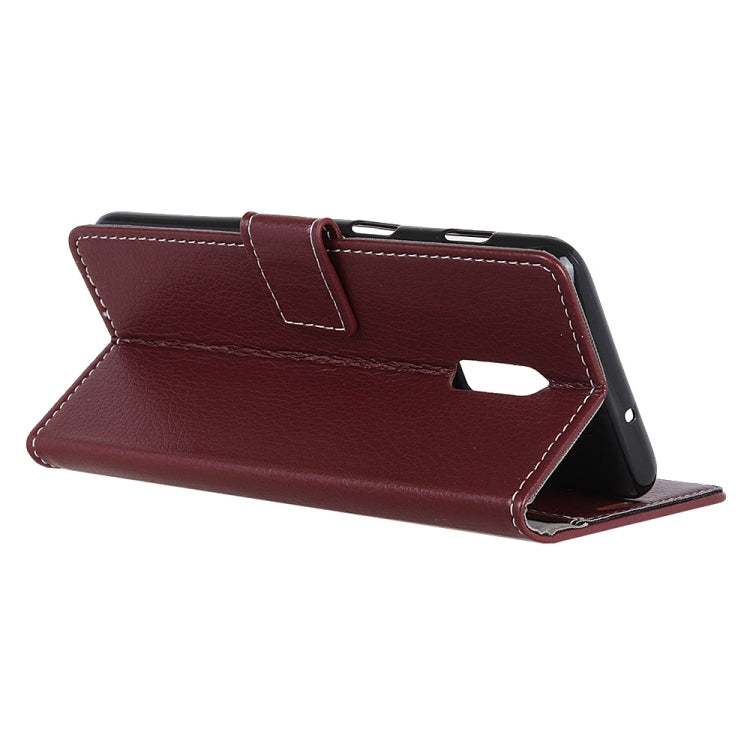 Litchi Texture Horizontal Flip Leather Case for OnePlus 6T, with Holder & Card Slots & Wallet