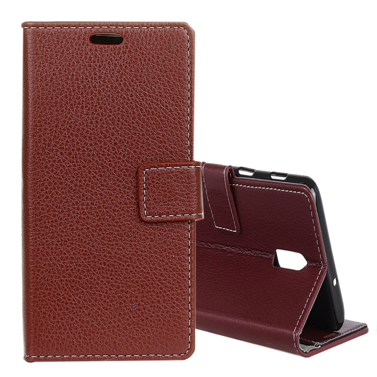 Litchi Texture Horizontal Flip Leather Case for OnePlus 6T, with Holder & Card Slots & Wallet