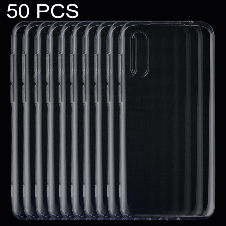 50 PCS 0.75mm Ultrathin Transparent TPU Soft Protective Case for Meizu 16S