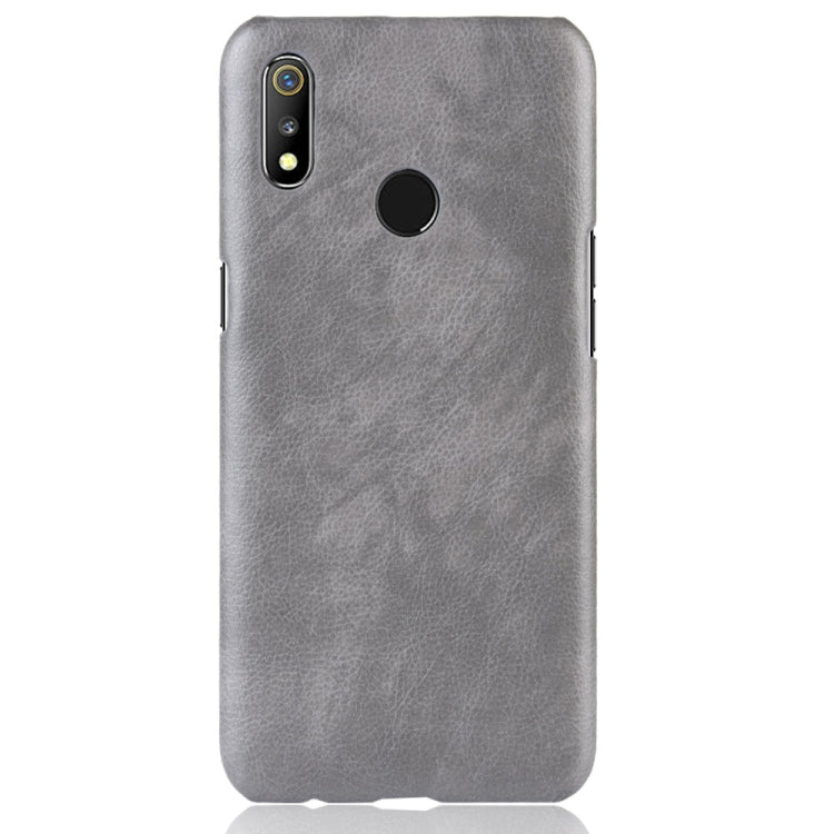 Shockproof Litchi Texture PC + PU Case for OPPO Realme 3