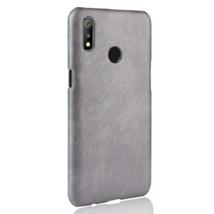 Shockproof Litchi Texture PC + PU Case for OPPO Realme 3