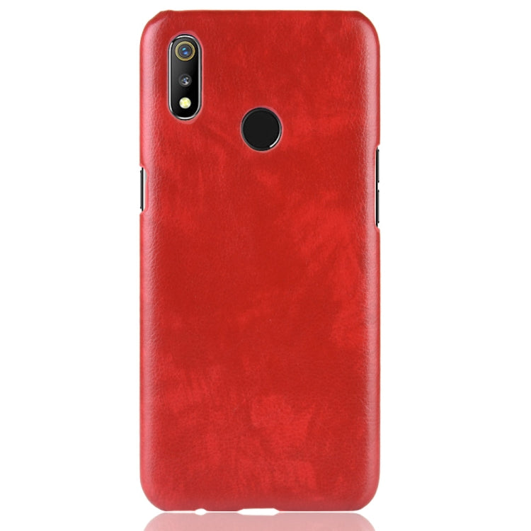 Shockproof Litchi Texture PC + PU Case for OPPO Realme 3