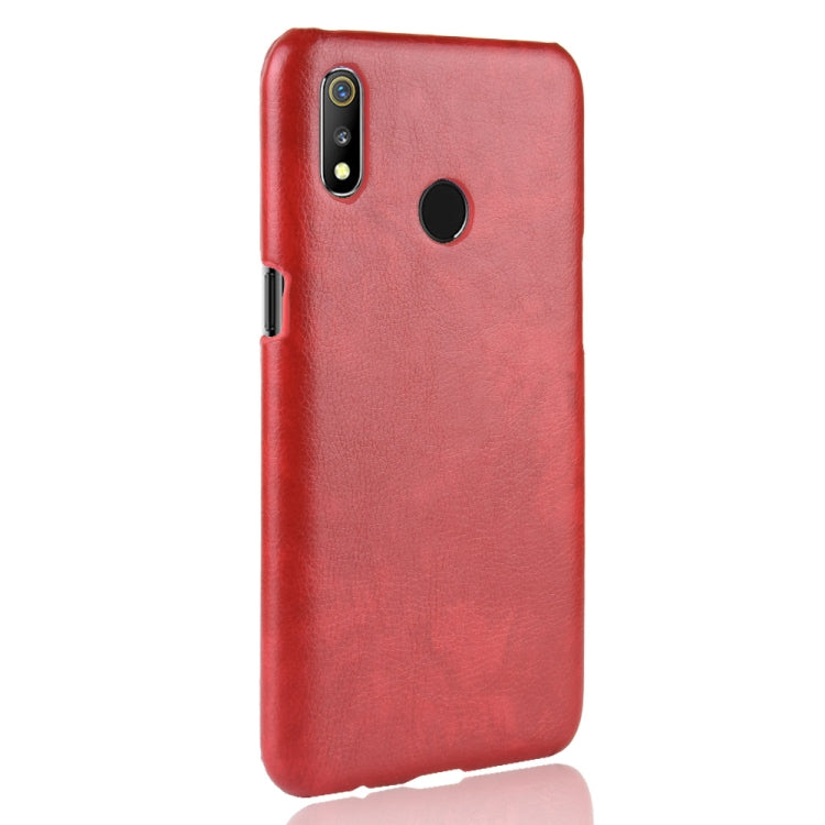 Shockproof Litchi Texture PC + PU Case for OPPO Realme 3