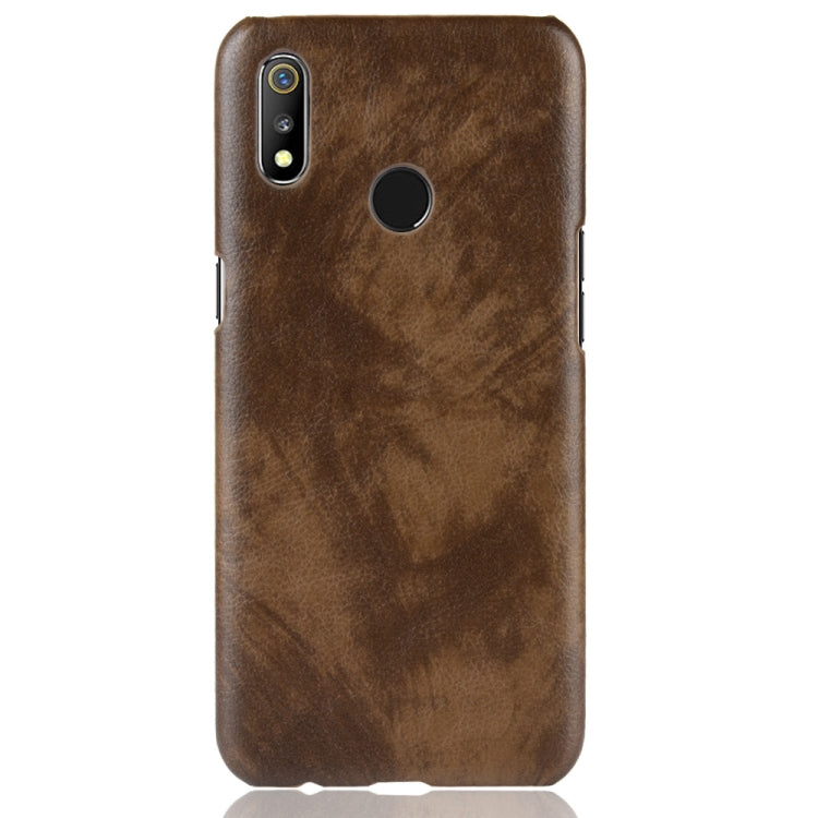 Shockproof Litchi Texture PC + PU Case for OPPO Realme 3