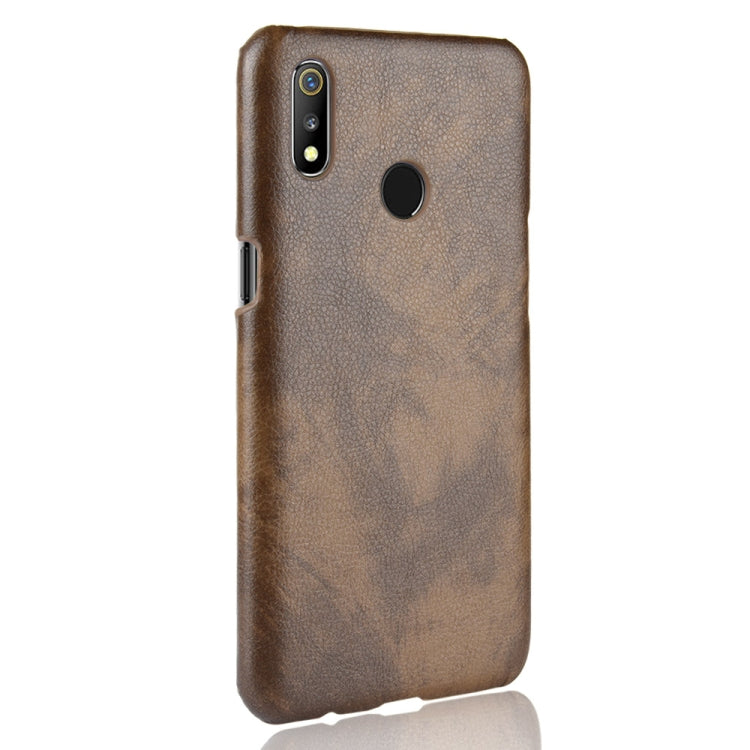 Shockproof Litchi Texture PC + PU Case for OPPO Realme 3