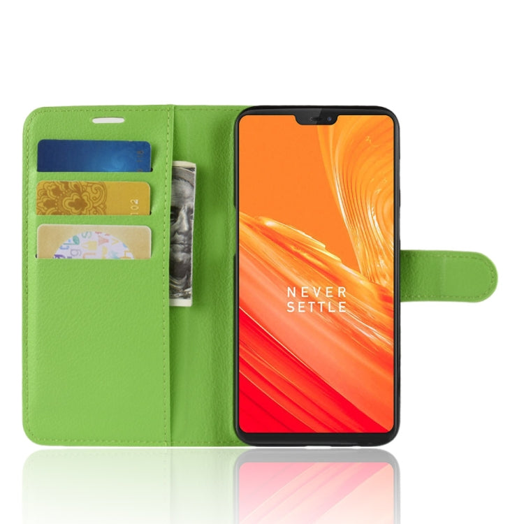 For OnePlus 6 Litchi Texture Horizontal Flip Leather Case with Holder & Card Slots & Wallet