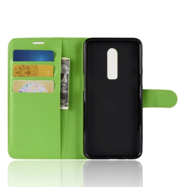 For OnePlus 6 Litchi Texture Horizontal Flip Leather Case with Holder & Card Slots & Wallet