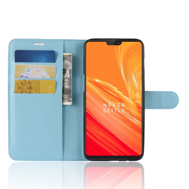 For OnePlus 6 Litchi Texture Horizontal Flip Leather Case with Holder & Card Slots & Wallet
