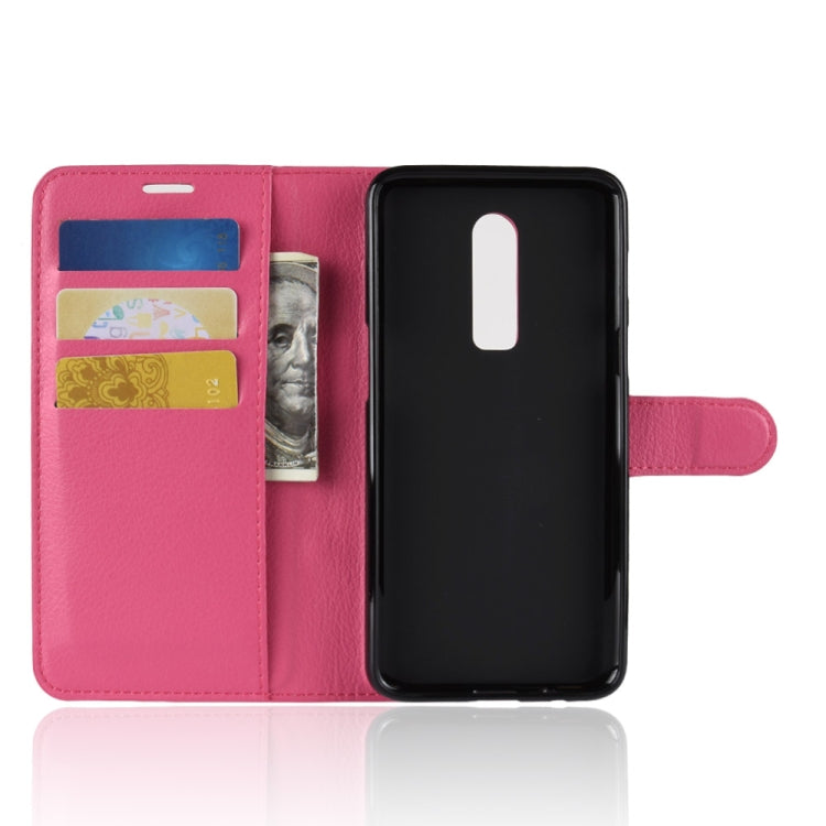 For OnePlus 6 Litchi Texture Horizontal Flip Leather Case with Holder & Card Slots & Wallet