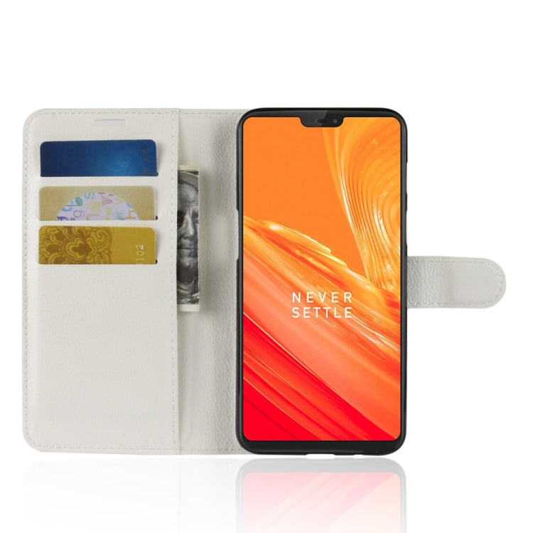 For OnePlus 6 Litchi Texture Horizontal Flip Leather Case with Holder & Card Slots & Wallet