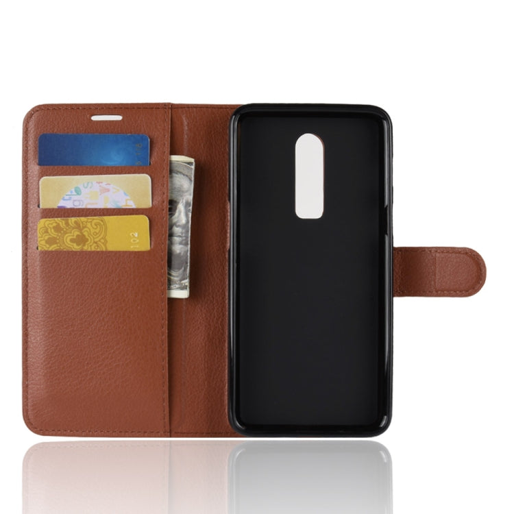 For OnePlus 6 Litchi Texture Horizontal Flip Leather Case with Holder & Card Slots & Wallet