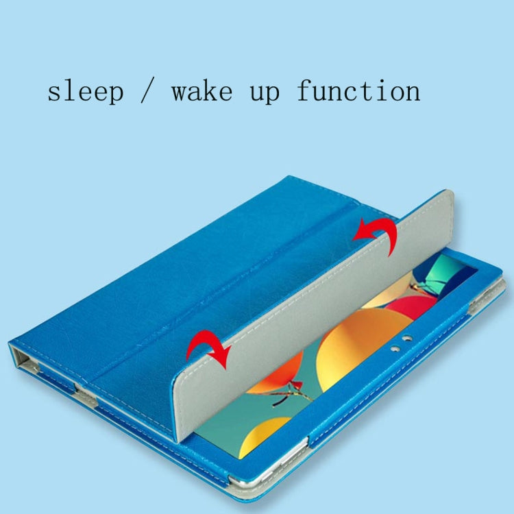 For Teclast T10 & T20 Steel Wire Texture Horizontal Flip Leather Case with Three-folding Holder & Sleep / Wake up Function