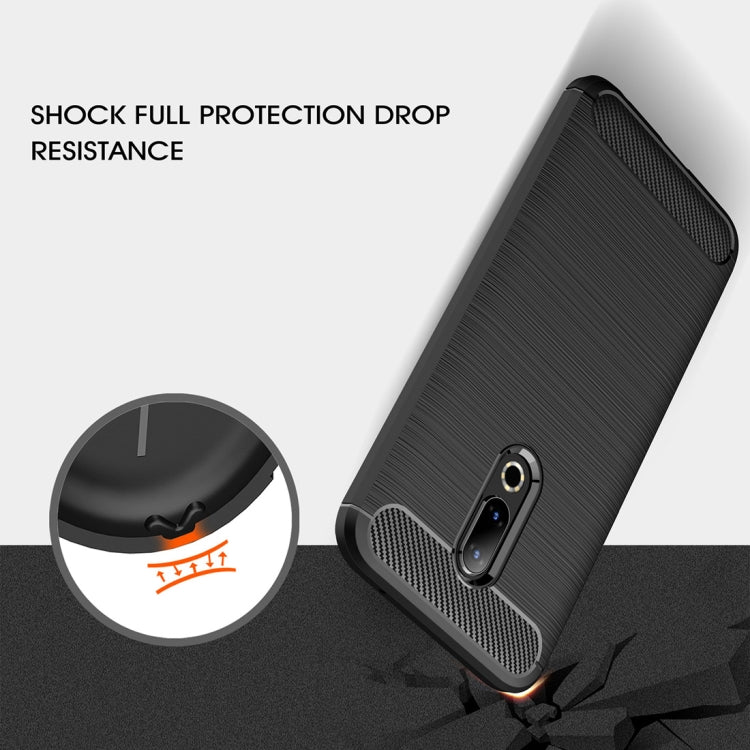 Brushed Texture Carbon Fiber Shockproof TPU Case for Meizu 16 Plus