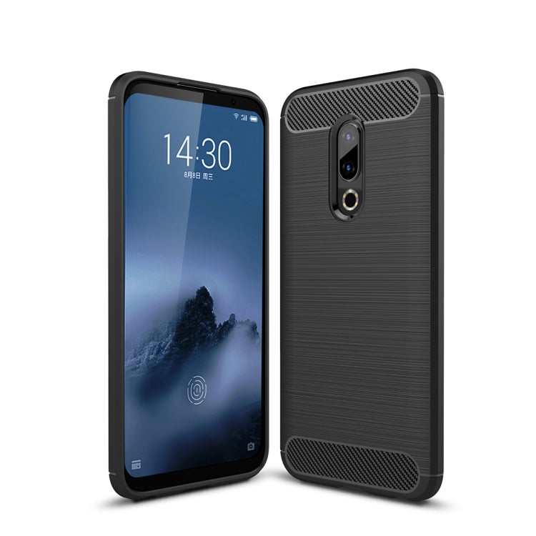 Brushed Texture Carbon Fiber Shockproof TPU Case for Meizu 16 Plus