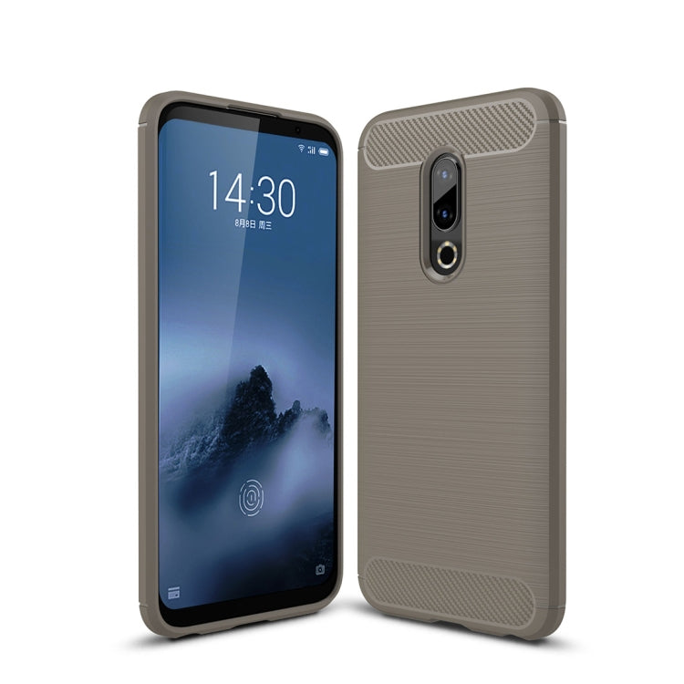 Brushed Texture Carbon Fiber Shockproof TPU Case for Meizu 16 Plus
