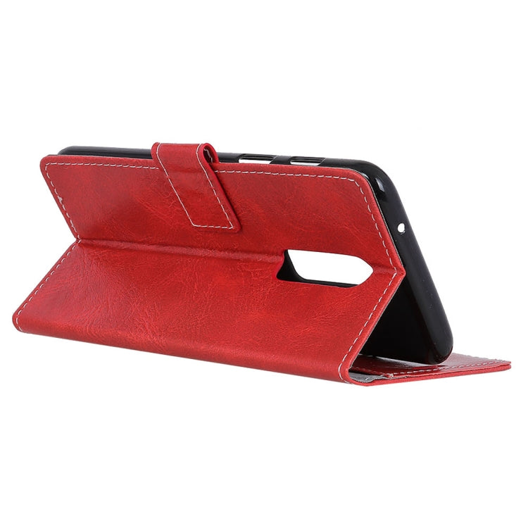 Retro Crazy Horse Texture Horizontal Flip Leather Case for OnePlus 6T , with Holder & Card Slots & Wallet & Photo Frame