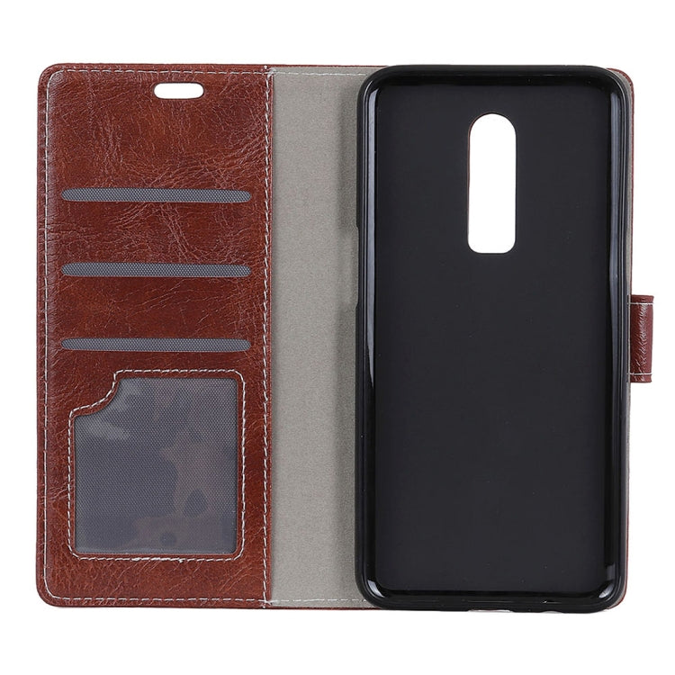 Retro Crazy Horse Texture Horizontal Flip Leather Case for OnePlus 6T , with Holder & Card Slots & Wallet & Photo Frame