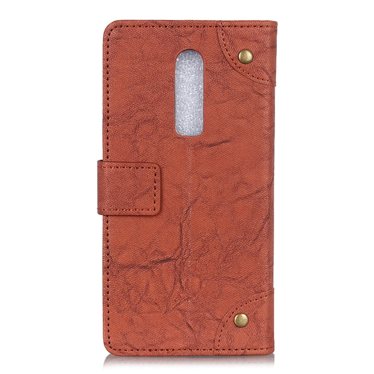 Copper Buckle Retro Crazy Horse Texture Horizontal Flip Leather Case for OnePlus 6T, with Holder & Card Slots & Wallet