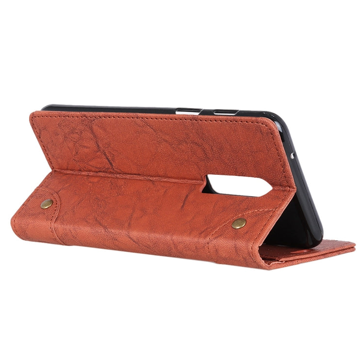 Copper Buckle Retro Crazy Horse Texture Horizontal Flip Leather Case for OnePlus 6T, with Holder & Card Slots & Wallet