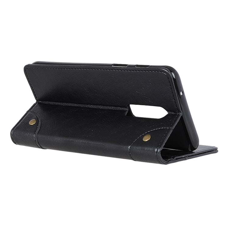 Copper Buckle Nappa Texture Horizontal Flip Leather Case for OnePlus 6T, with Holder & Card Slots & Wallet