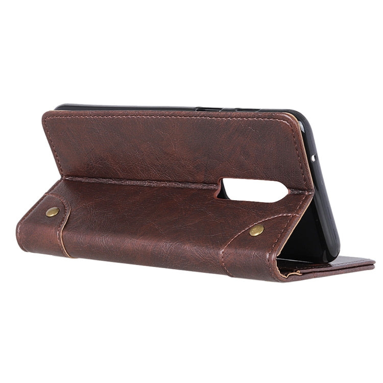 Copper Buckle Nappa Texture Horizontal Flip Leather Case for OnePlus 6T, with Holder & Card Slots & Wallet