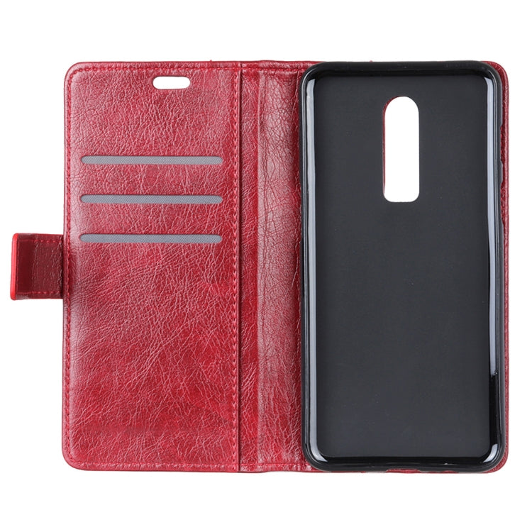 Copper Buckle Nappa Texture Horizontal Flip Leather Case for OnePlus 6T, with Holder & Card Slots & Wallet