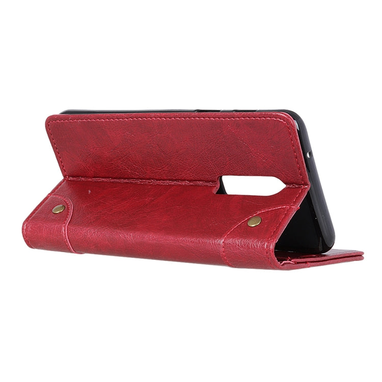 Copper Buckle Nappa Texture Horizontal Flip Leather Case for OnePlus 6T, with Holder & Card Slots & Wallet