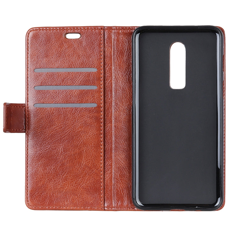 Copper Buckle Nappa Texture Horizontal Flip Leather Case for OnePlus 6T, with Holder & Card Slots & Wallet