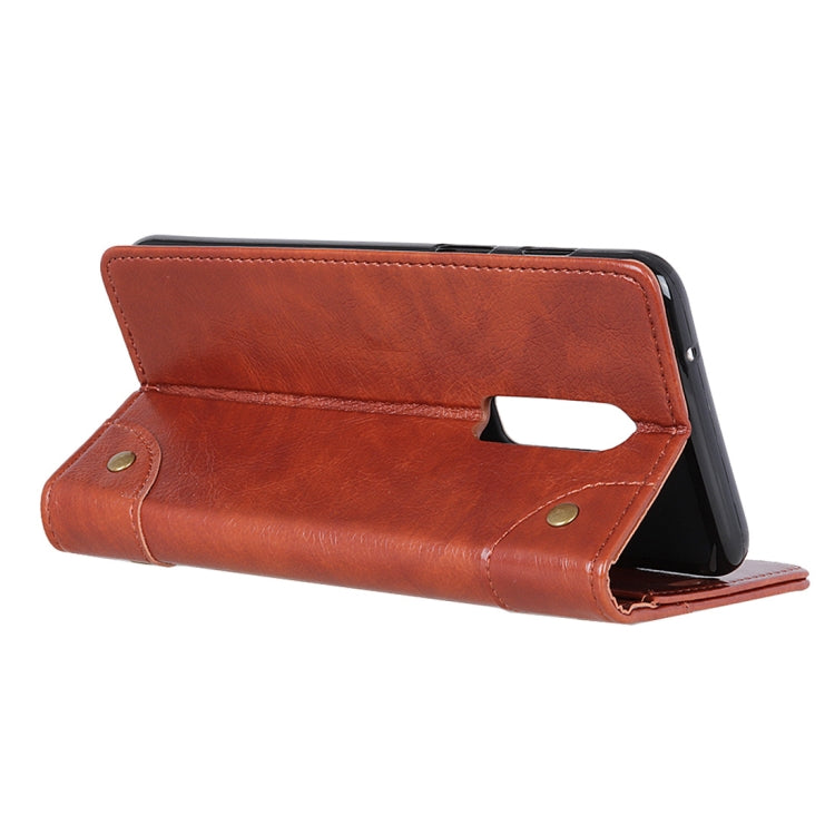 Copper Buckle Nappa Texture Horizontal Flip Leather Case for OnePlus 6T, with Holder & Card Slots & Wallet