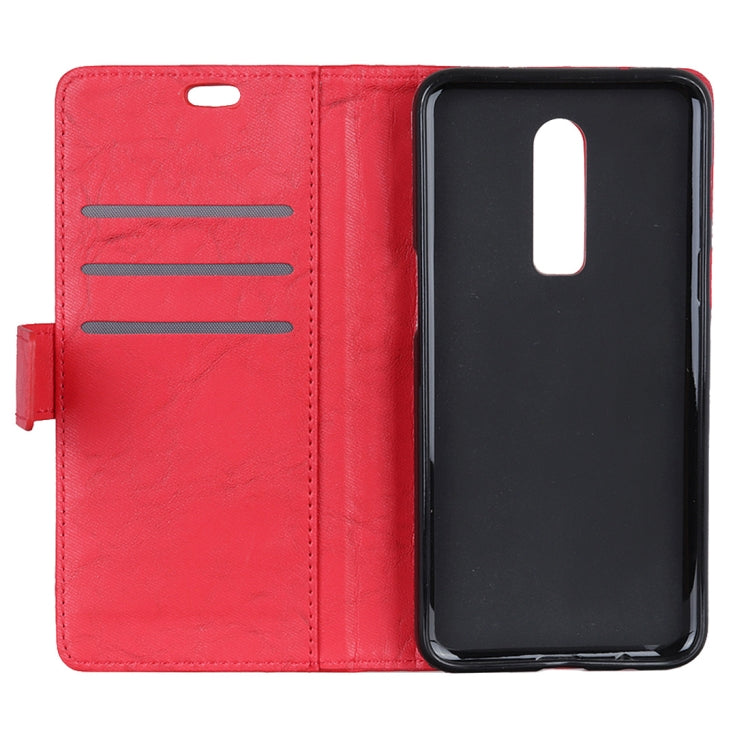Copper Buckle Retro Crazy Horse Texture Horizontal Flip Leather Case for One Plus 6, with Holder & Card Slots & Wallet