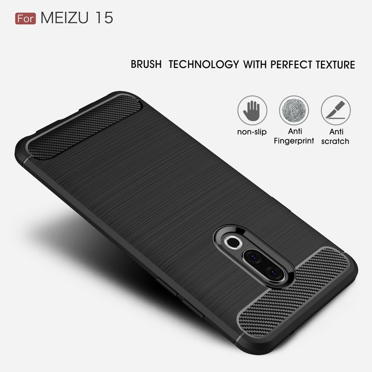Brushed Texture Carbon Fiber Shockproof TPU for Meizu 15