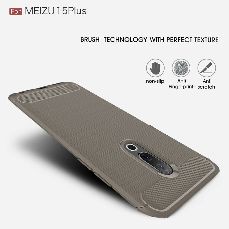Brushed Texture Carbon Fiber Shockproof TPU for Meizu 15 Plus