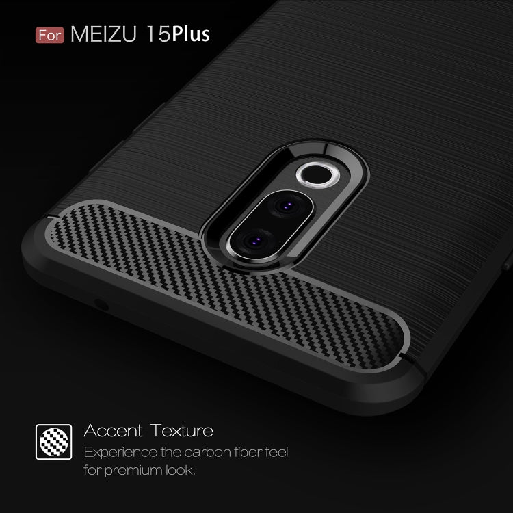 Brushed Texture Carbon Fiber Shockproof TPU for Meizu 15 Plus