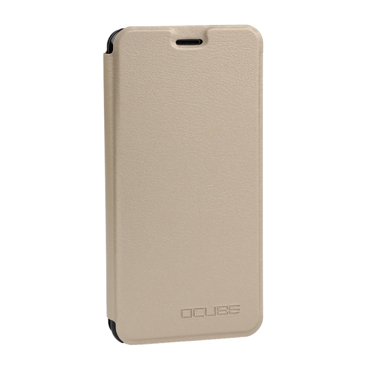 OCUBE Spring Texture Horizontal Flip Leather Case for BLUBOO D6, with Holder (Gold)