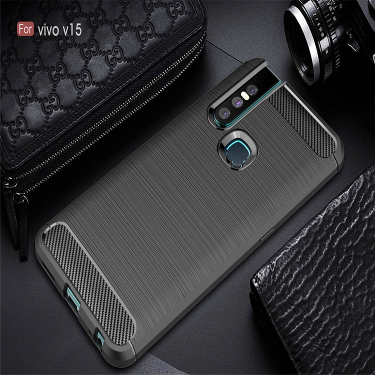 Brushed Texture Carbon Fiber TPU Case for Vivo V15
