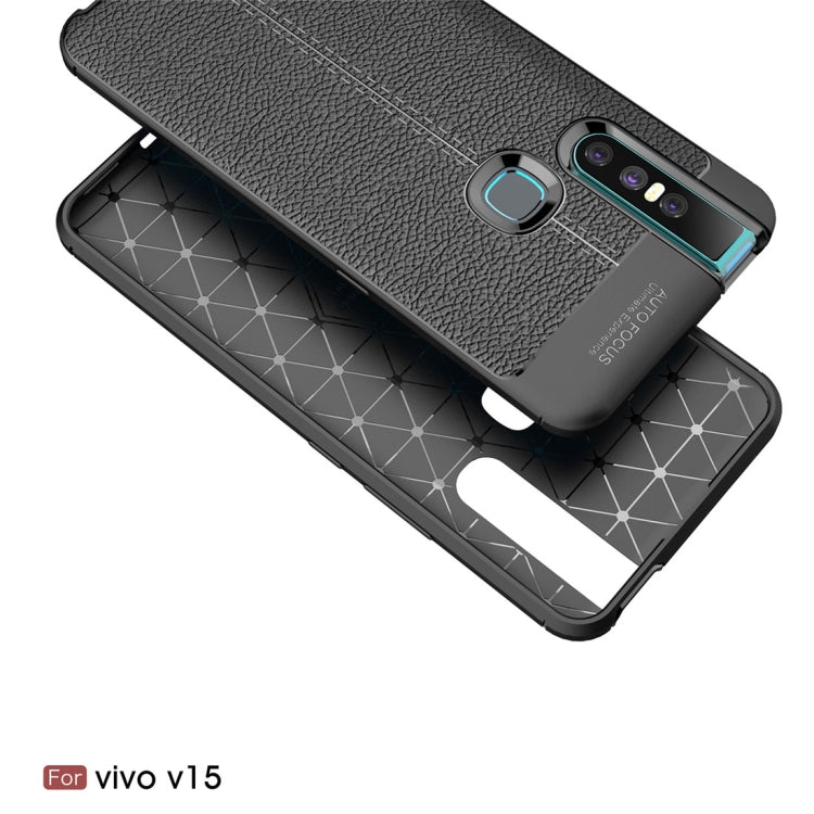 Litchi Texture TPU Shockproof Case for Vivo V15 (Red)