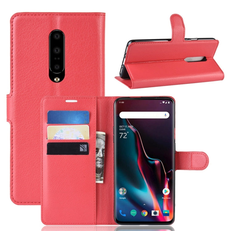 Litchi Texture Horizontal Flip Leather Case for OnePlus 7 Pro, with Wallet & Holder & Card Slots