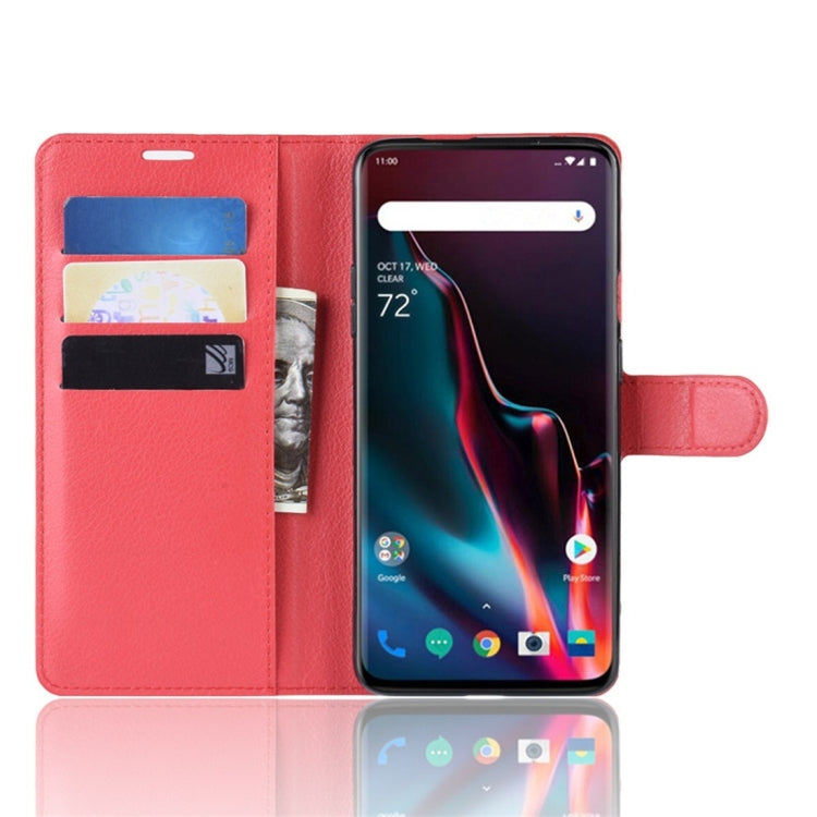 Litchi Texture Horizontal Flip Leather Case for OnePlus 7 Pro, with Wallet & Holder & Card Slots