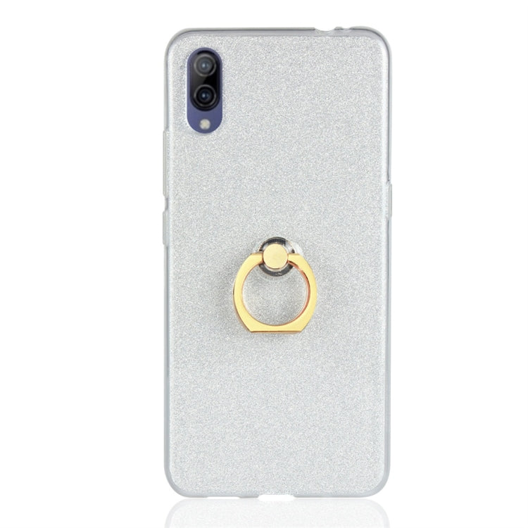 Glittery Powder Shockproof TPU Protective Case for Vivo X23, with 360 Degree Rotation Ring Holder