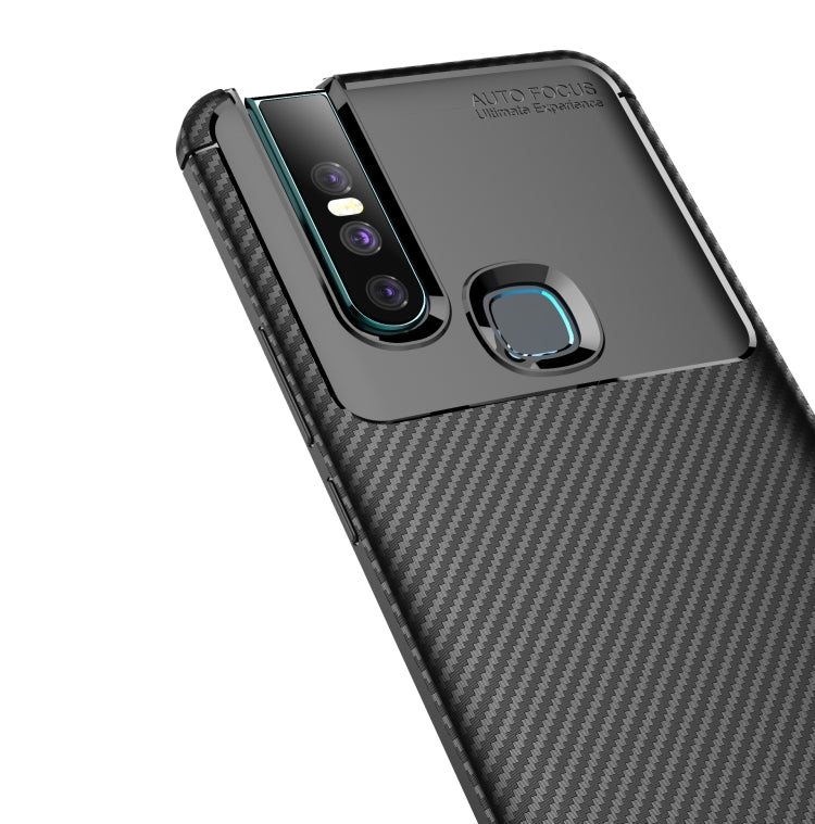 Carbon Fiber Texture Shockproof TPU Case for vivo V15(Blue)