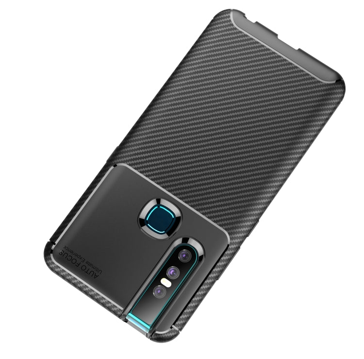 Carbon Fiber Texture Shockproof TPU Case for vivo V15(Blue)